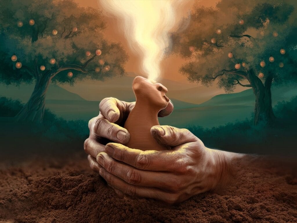 « Le Seigneur Dieu modela l’homme avec de la poussière prise du sol. Il insuffla dans ses narines l’haleine de vie, et l’homme devint un être vivant » (Gn 2, 7-9 – 3, 1-71) « Le Seigneur Dieu modela l’homme avec de la poussière prise du sol. Il insuffla dans ses narines l’haleine de vie, et l’homme devint un être vivant » (Gn 2, 7-9 – 3, 1-71)