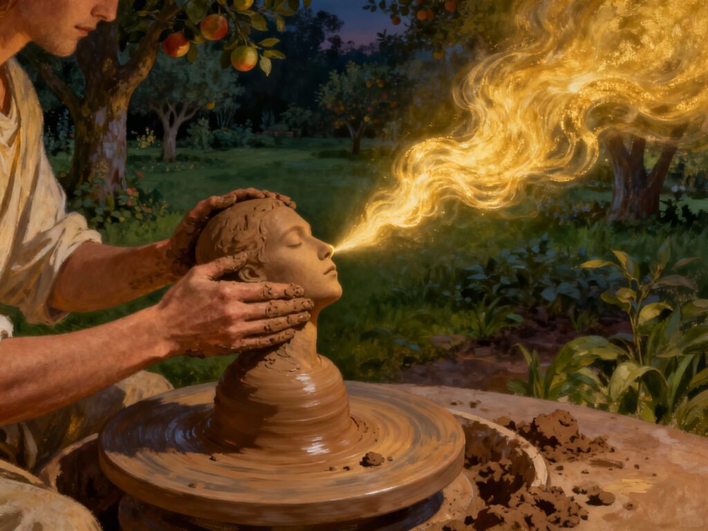 « Le Seigneur Dieu modela l’homme avec de la poussière prise du sol. Il insuffla dans ses narines l’haleine de vie, et l’homme devint un être vivant » (Gn 2, 7-9 – 3, 1-71) « Le Seigneur Dieu modela l’homme avec de la poussière prise du sol. Il insuffla dans ses narines l’haleine de vie, et l’homme devint un être vivant » (Gn 2, 7-9 – 3, 1-71)