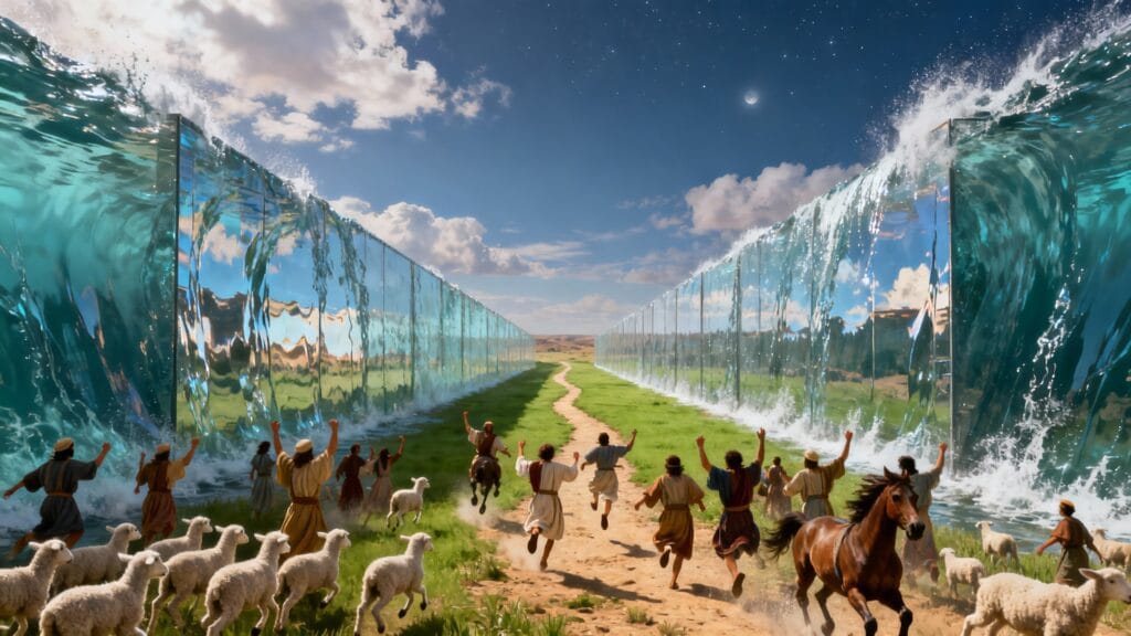 «Dal Mar Rosso scaturì una strada senza ostacoli; saltarono come agnelli» (Sap 18,14-16; 19,6-9).