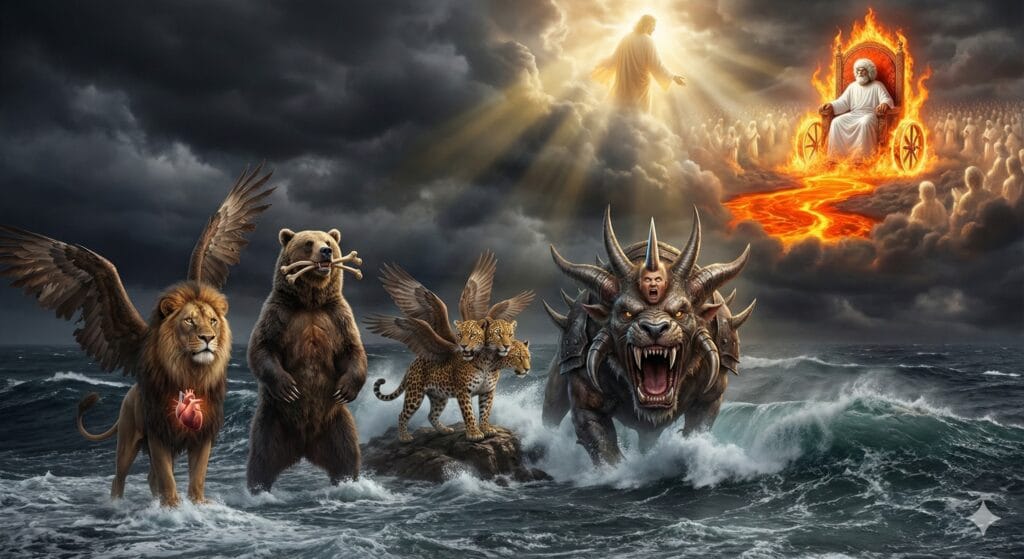 „Ich sah einen, der aussah wie ein Menschensohn, mit den Wolken des Himmels kommen“ (Dan 7,2-14).