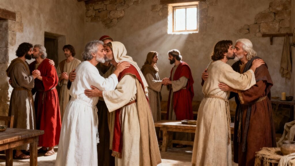 «Saúdem-se uns aos outros com um beijo de paz» (Romanos 16:3-9, 16, 22-27) «Saúdem-se uns aos outros com um beijo de paz» (Romanos 16:3-9, 16, 22-27)