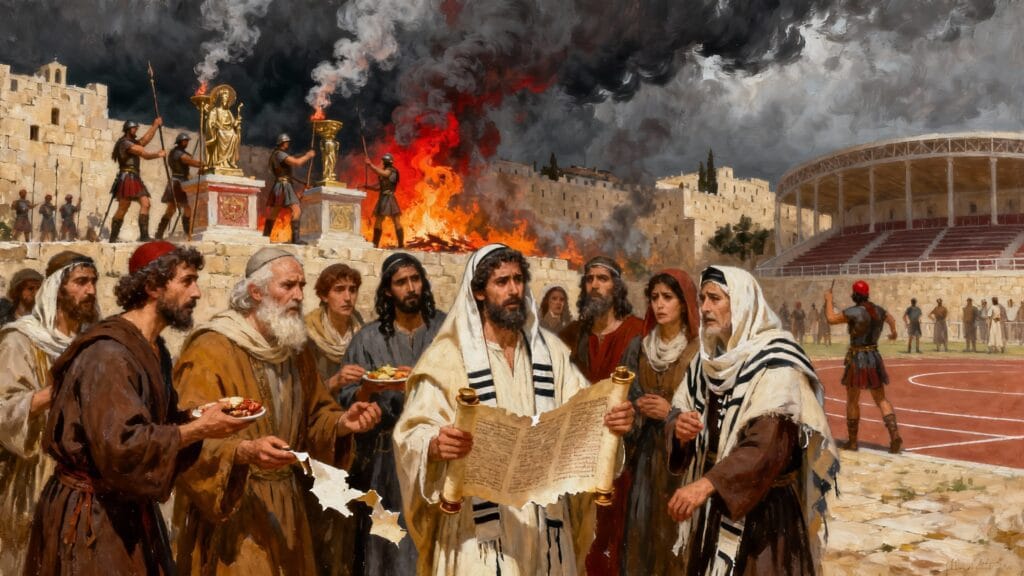 «Da kam großer Zorn über Israel» (1 Makkabäer 1,10-15, 41-43, 54-57, 62-64)