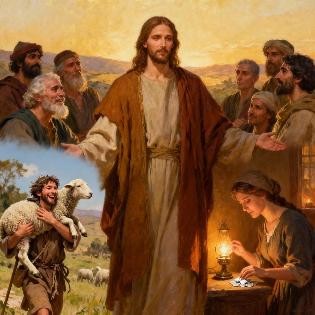 «一个罪人悔改，在天上也要为他欢喜。»（路加福音 15:1-10）