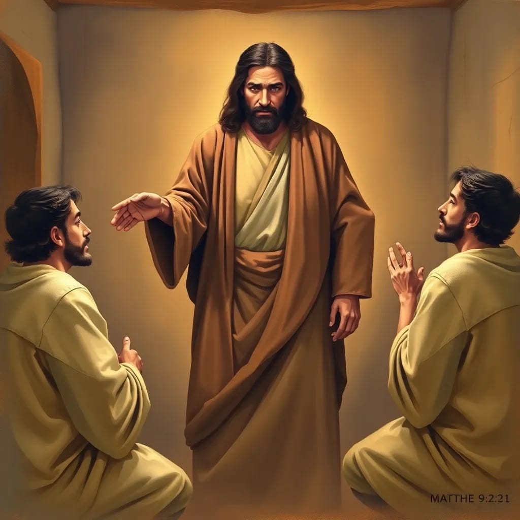 Creyendo en Jesús, dos ciegos son sanados. (Mt 9,27-31)